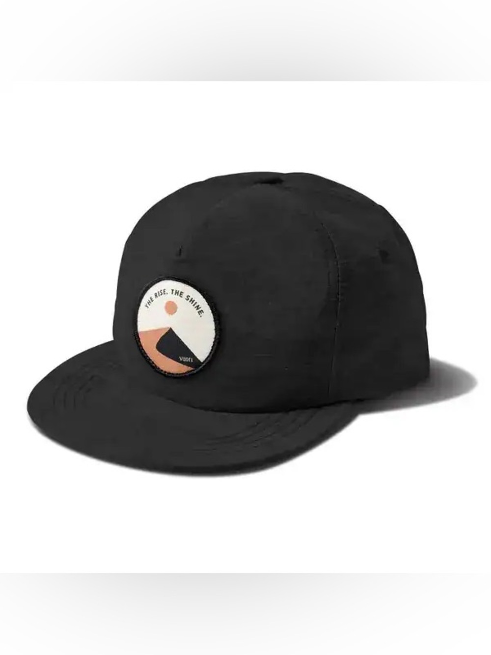 Vuori Dunes Hat Black "The Rise The Shine" Scenic Mountain Design